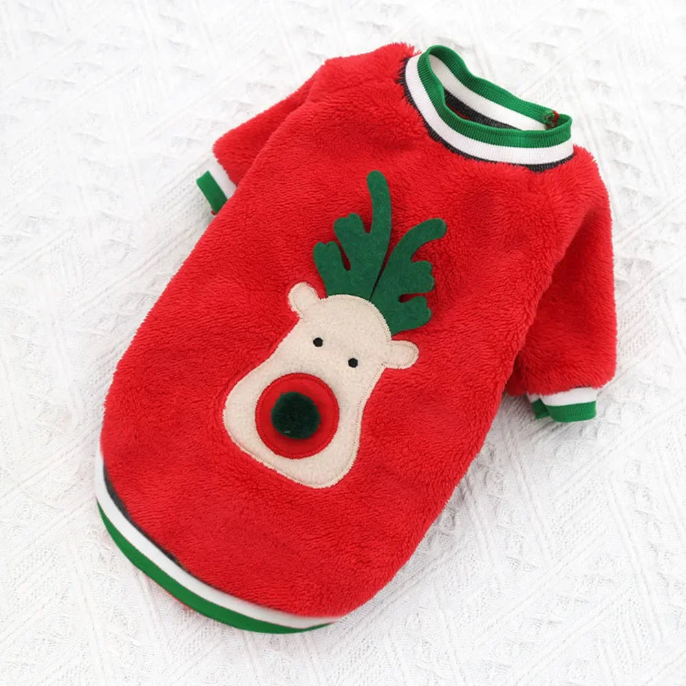 Dog Hoodies Christmas Halloween Dog Holiday Sweater Coat Puppy Snow Elk Reindeer Snowman Cosplay Clothes for Dog Pet Cat Costume H