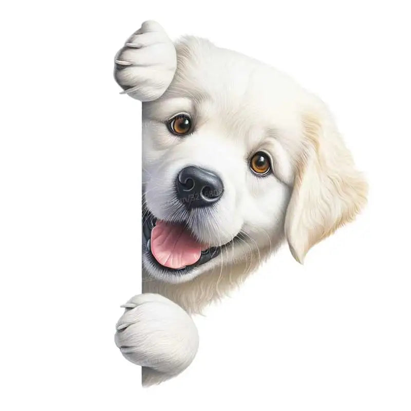 Dog Peeking Around The Corner Light Switch Wall Sticker | Cartoon Animal Decals for DIY Home Decor M1230-C 12cm(4.72 inch)