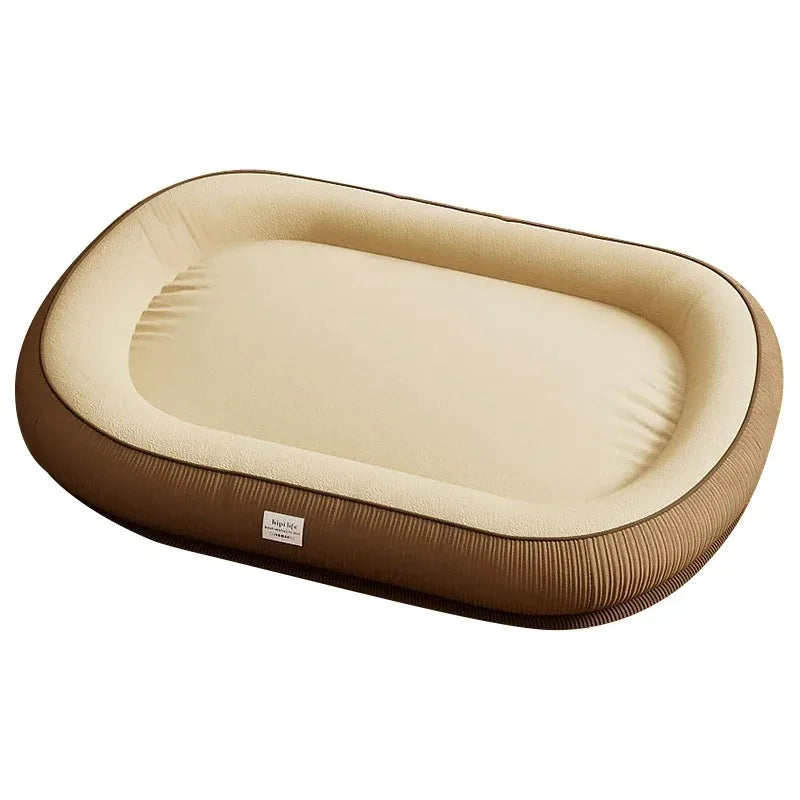 Breathable Machine-Washable Dog Bed - Plush Pet Bed for Puppies and Dogs, Solid Pattern Brown China Mainland