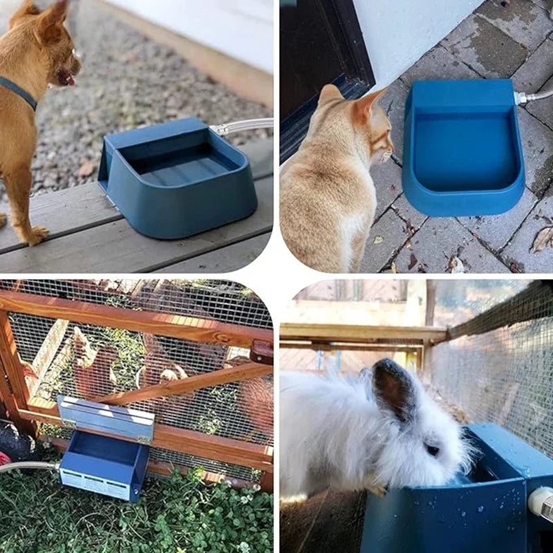Dog Automatic Water Bowl Dispenser with 1.5m Water Hose 2L Outdoor Auto Fill Pet Water Dispenser for Animal Cat Chickens Rabbits