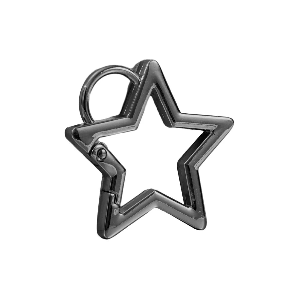 Hollow Star Shaped Spring Clasp Metal Carabiner Keychain Bag Clip Hook Dog Chain Buckle Connector DIY Jewelry Making Accessories