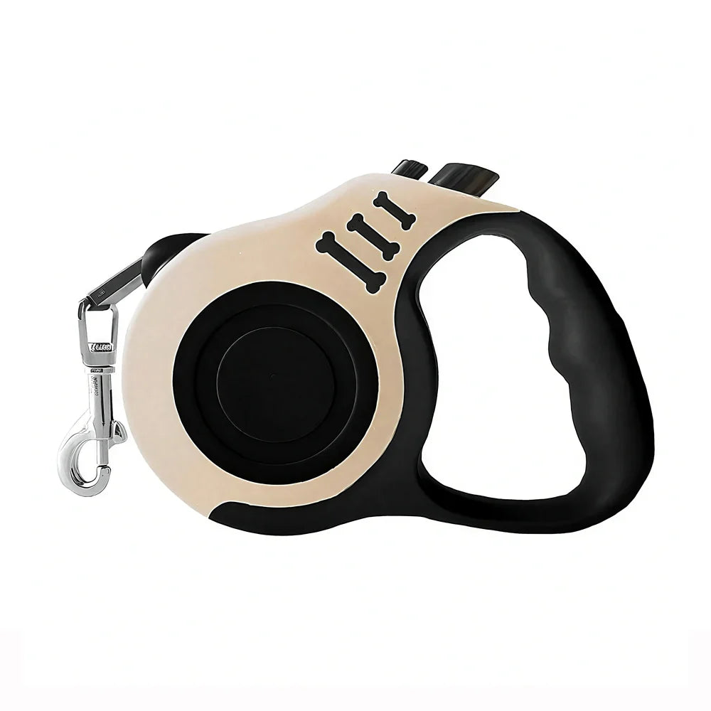 Retractable Dog Leash 3m (10ft) / 5m (16ft) Nylon Quick-Release Leash for Small to Large Dogs — Walking, Hiking & Travel Beige China Mainland