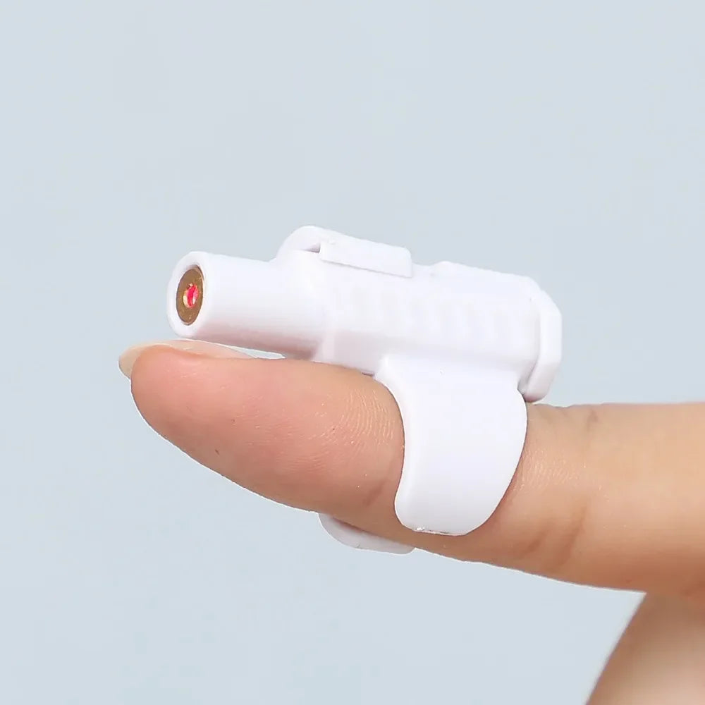 Noverlly Portable Mini Laser Cat Toy - Finger Sleeve Design for Interactive Play and Endless Fun WHITE