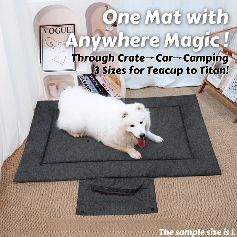 All-Season Portable Pet Bed for Outdoor & Indoor Use: Waterproof, Chew-Resistant Mat for Dogs and Cats with Easy-Clean Design
