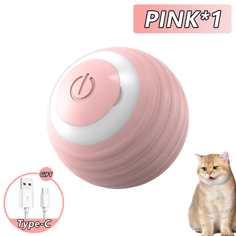 Interactive Cat Ball | Automatic Rolling Toy with Motion Sensors Pink