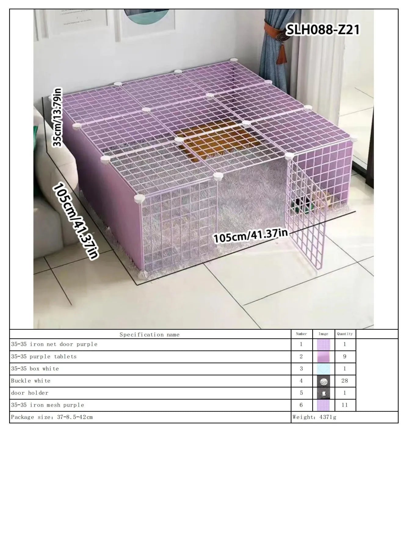Dog Pet Fence Indoor Isolation Gate Dog Cage Small Dog Iron Guardrail Freely Combinable Cat and Dog Pet Fence Slh088-Z21