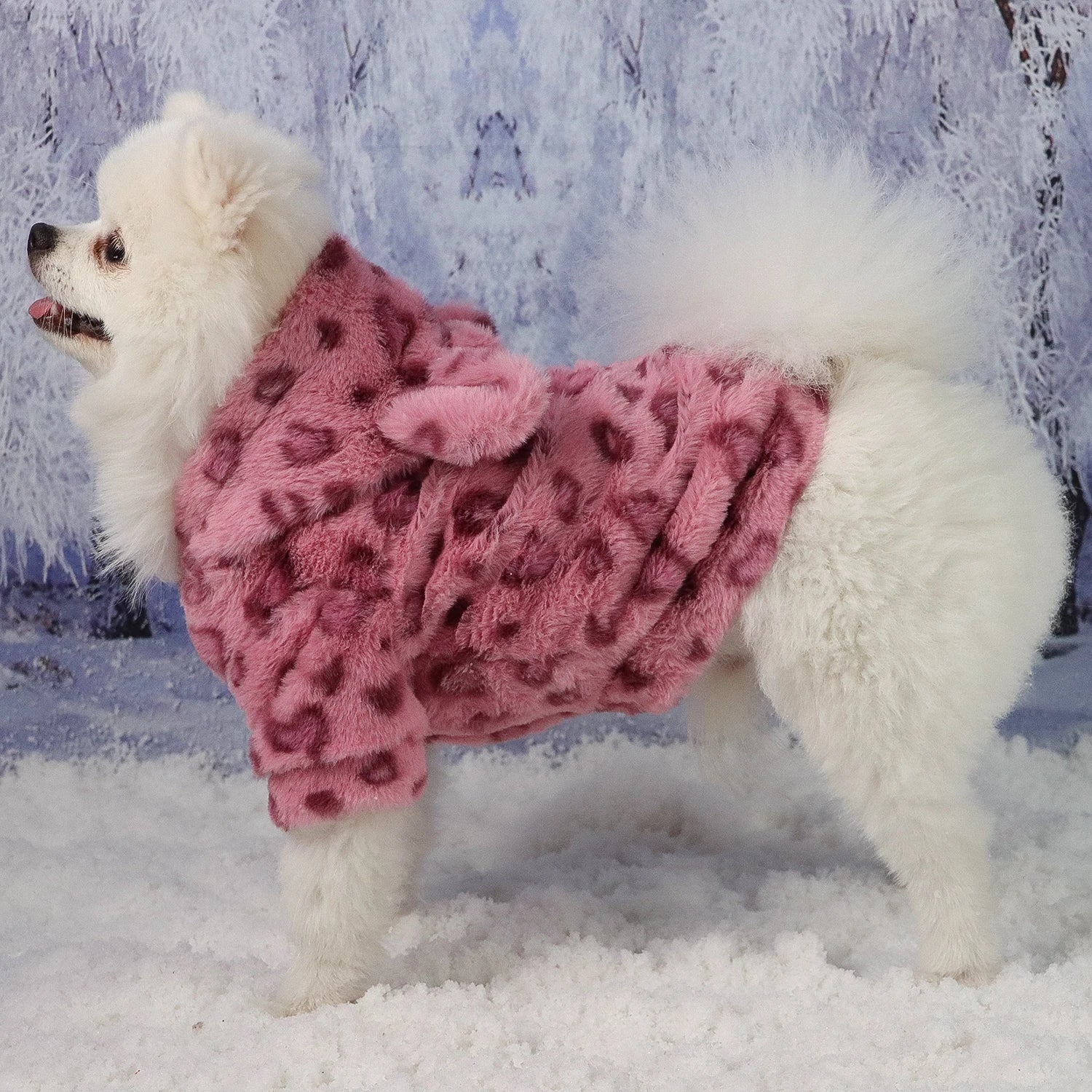 Pet Warm Clothes for Dog Cat Puppy Jacket with Lovely Ear Hat Fuzzy Coat Sweatshirt Dog Costume Outfits for Small Medium Dog fo