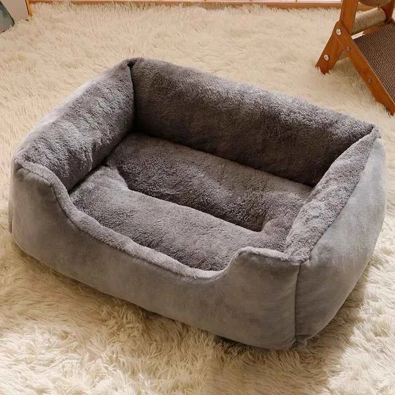 Ultra-Calming Soft Plush Pet Bed Gray
