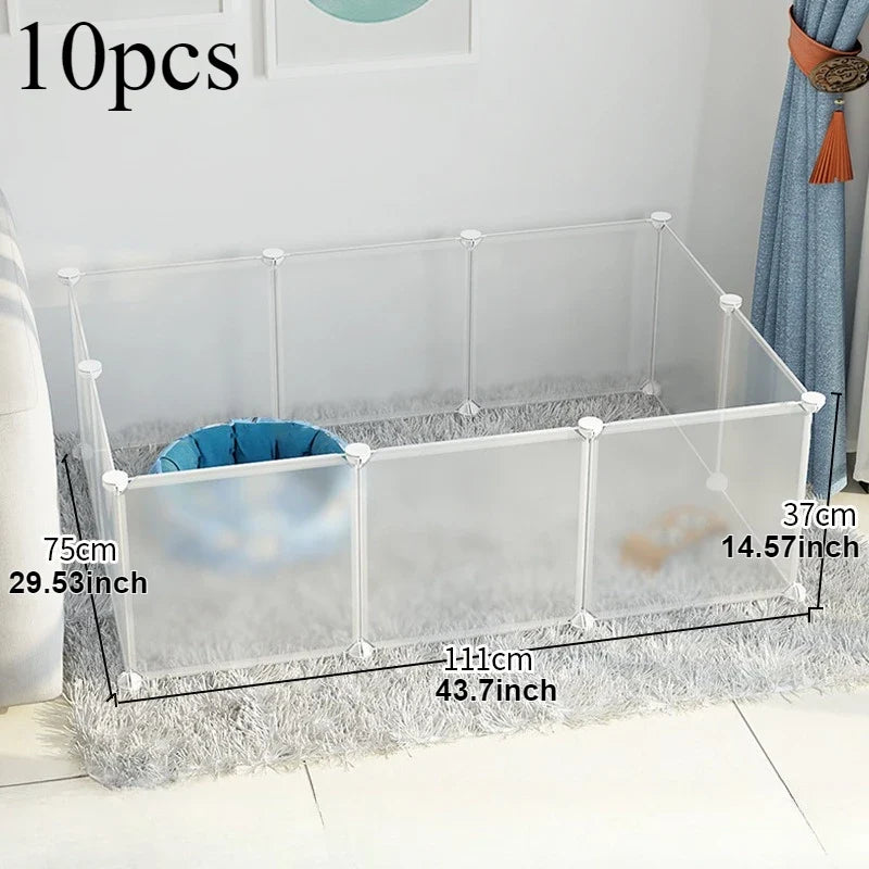 Foldable Dog Cage Yard Fence,Small Pet Playpen DIY Freely Combined with Assembled, for Dog Cat Kitten Rabbit Guinea Pig Bunny 10pcs