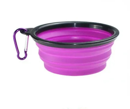 Collapsible Pet Silicone Dog Bowl | Portable Travel Food and Water Bowl with Carabiner GC-6-zi 350ml (13x9x5.5cm)