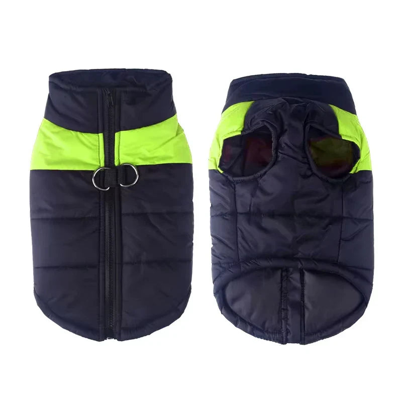 Waterproof Winter Dog Jacket Warm Windproof Coat with D-Ring – XS–6XL for Small to Large Breeds (Red/Blue/Green/Pink/Purple) Green