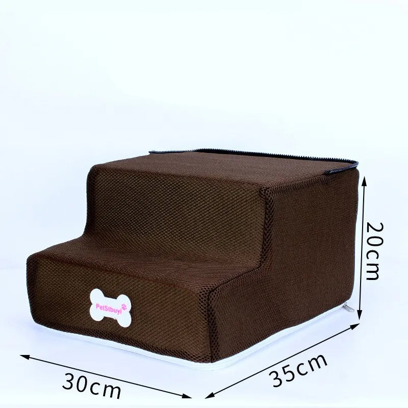 3-Step Pet Stairs for Small Dogs and Cats - Removable Washable Non-Slip Ramp Ladder two floors China Mainland