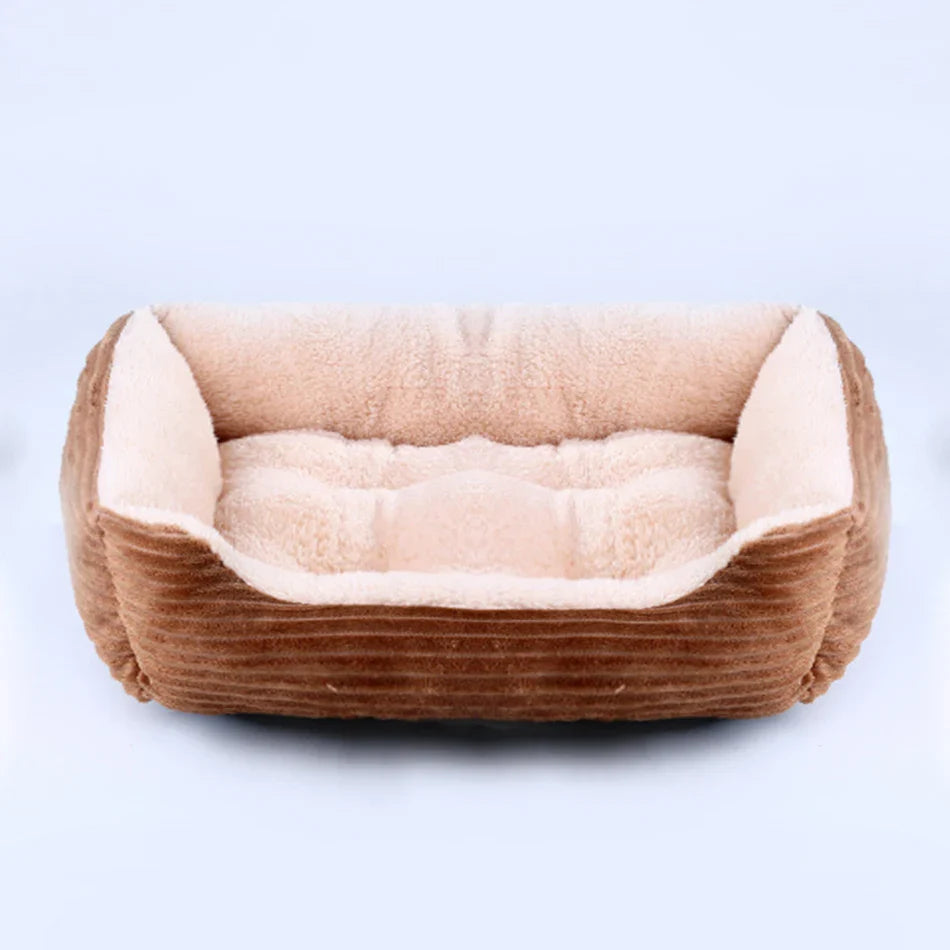 Plush Square Pet Bed for Dogs & Cats, Calming Kennel Sofa Cushion in Multiple Sizes (XS-XXL) cat dog bed 01