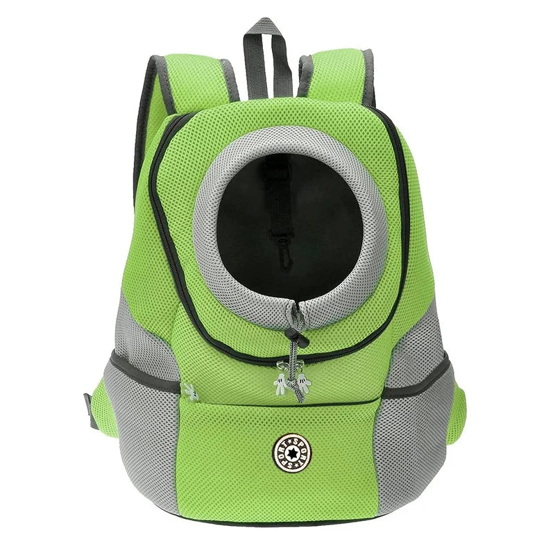 Double-Shoulder Pet Carrier Backpack for Small Dogs – Breathable Travel Dog Carrier, Fits Pets Up to 12 kg (26 lb) green