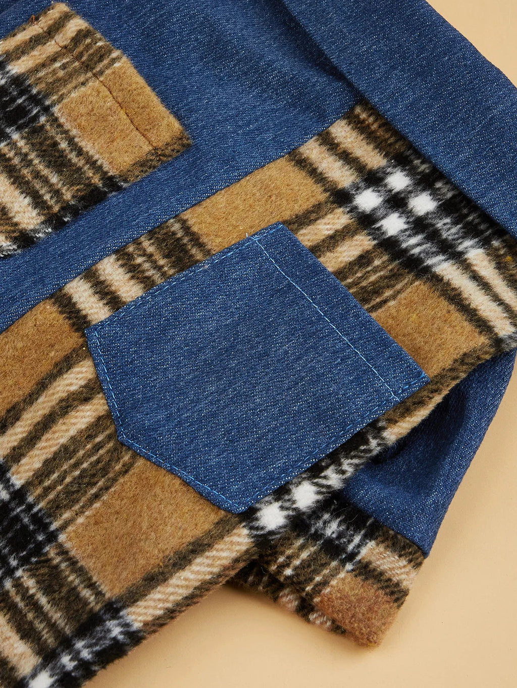Dog Cloth for Small Dogs Costume Jean Puppy with Doggie Plaid Pet Clothes Soft Apparel Attire