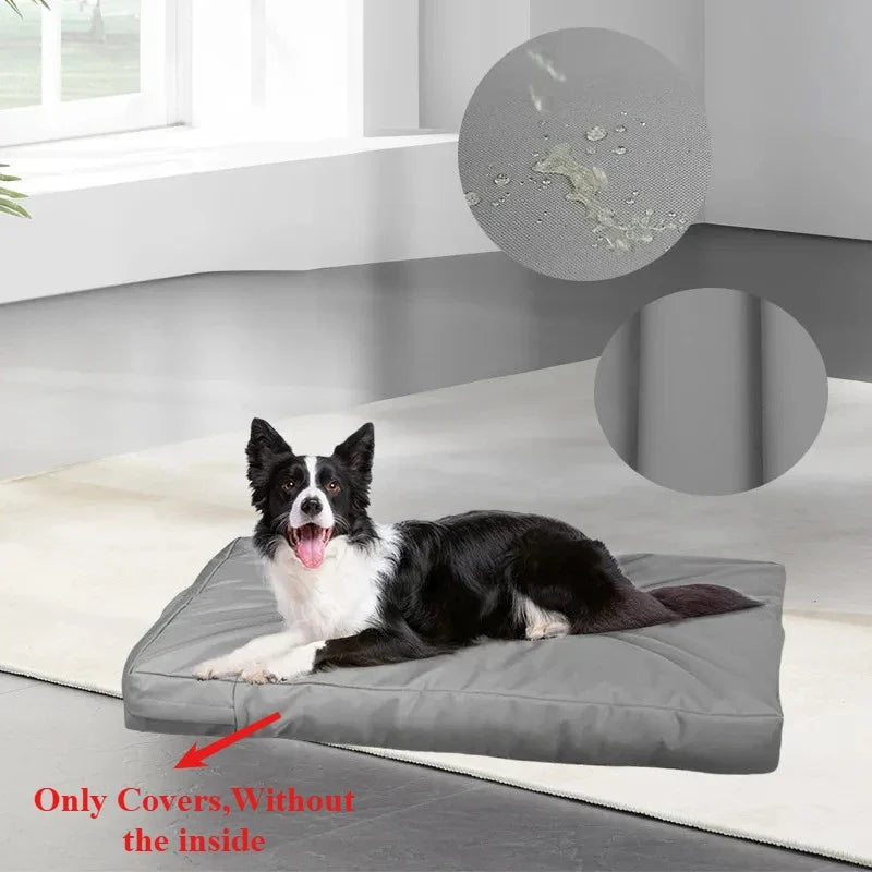 Washable Dog Crate Pad Cover Oxford Cloth Waterproof Dog Bed Cover for Puppy Kitten Replacement Pet Supplies (Only Covers) Light gray