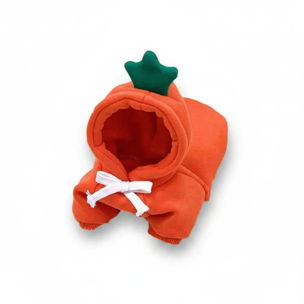 Cute Fruit Pet Hoodie Sweater – Warm Costume for Cats and Small Dogs Orange Carrot