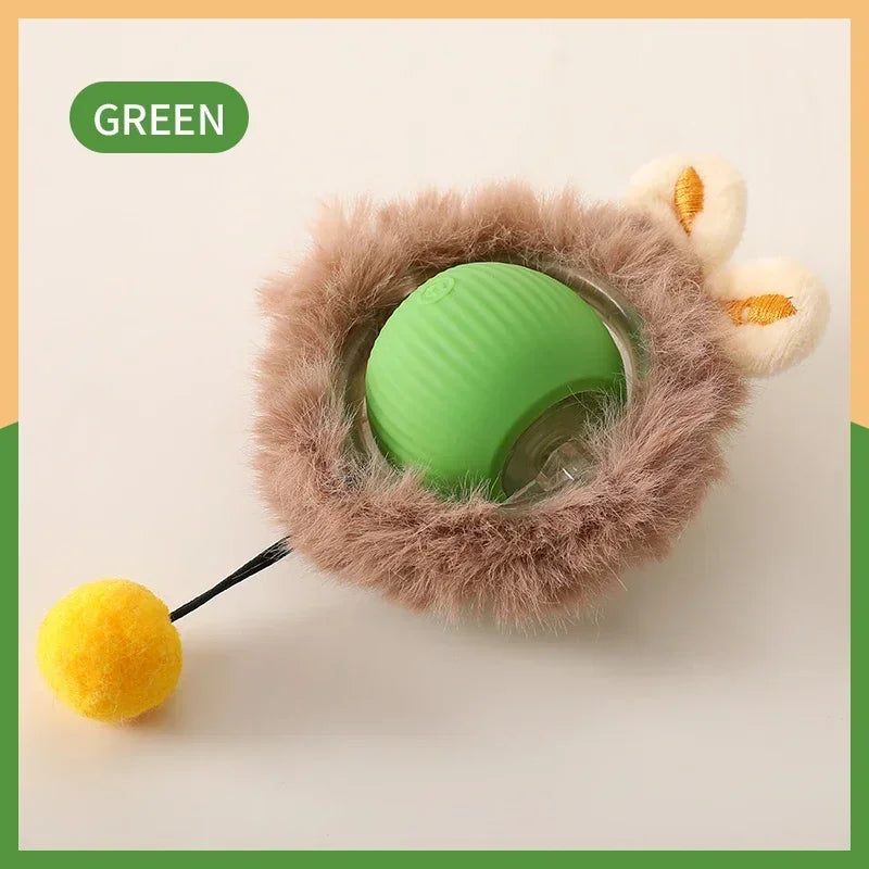 Interactive Cat Ball | Automatic Rolling Toy with Motion Sensors Plush-Green B