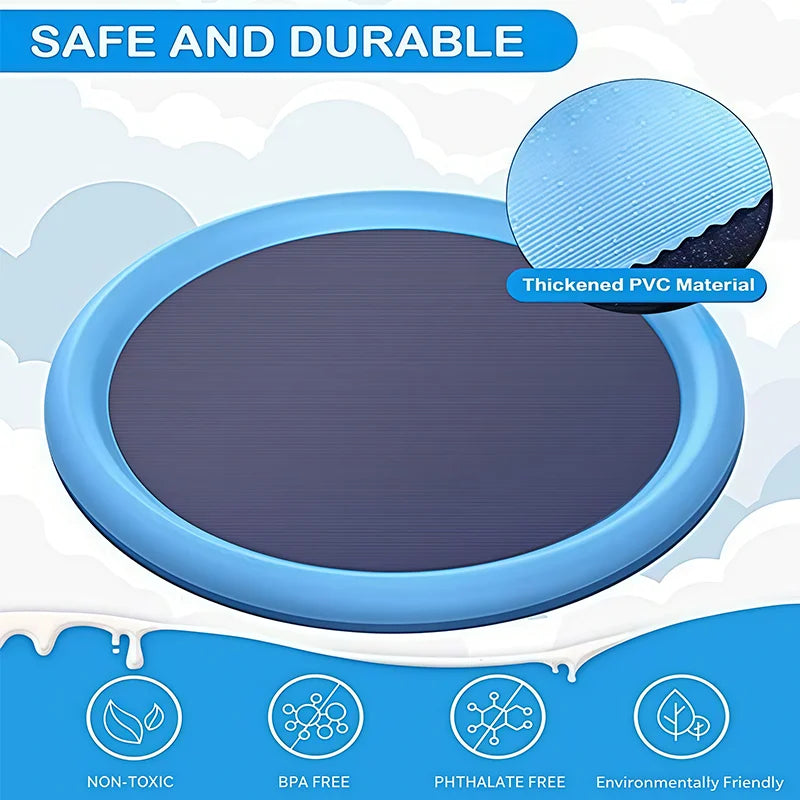 65/100CM Thickened Dog Spray Water Play Mat Cat Playmat Letter Dolphin Theme Pet Sensory Playing Crawling Induction Toy