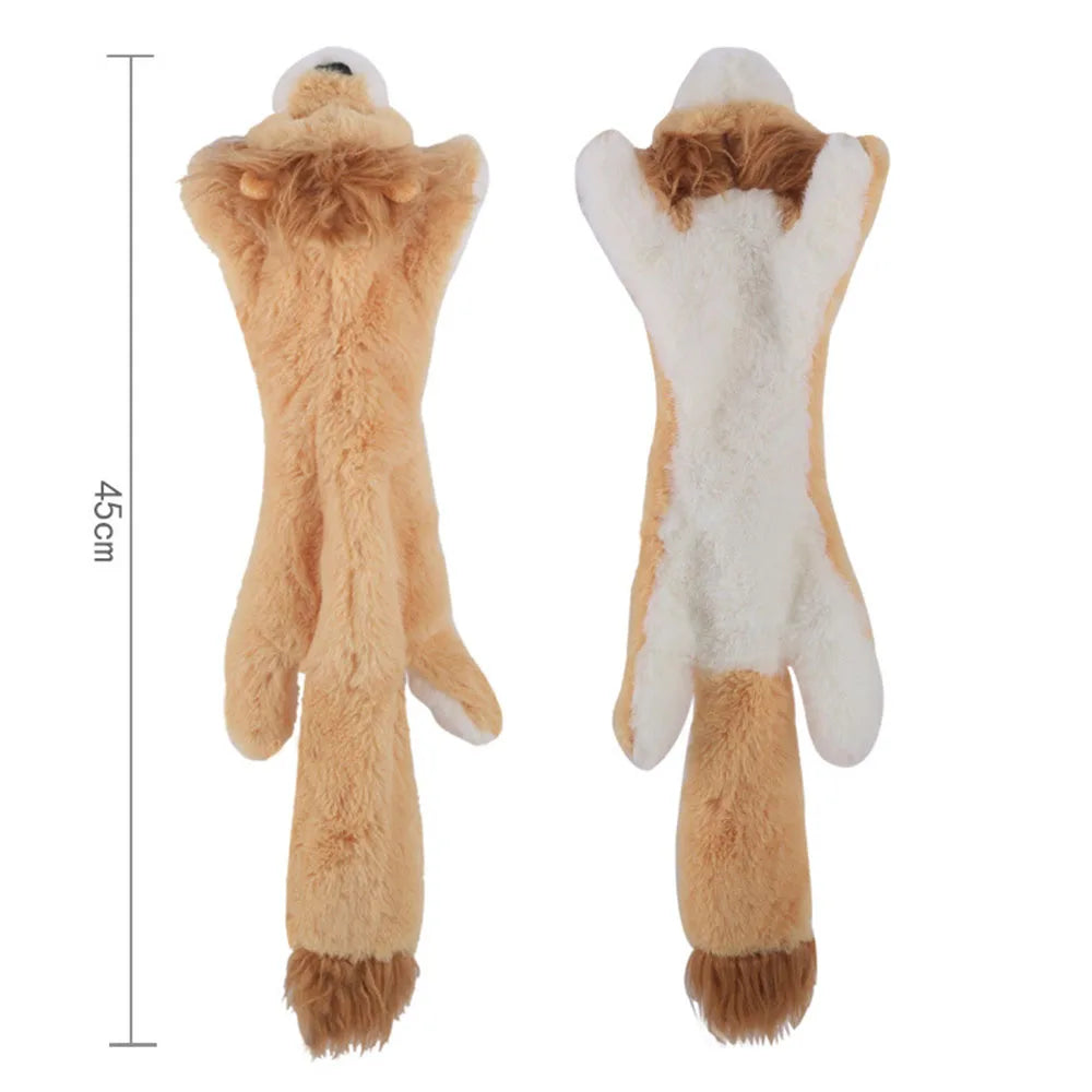 No-Stuffing Squeaky Dog Toy - Durable Simulated Animal Plush with Crinkle and Chew-Resistant Design Lion
