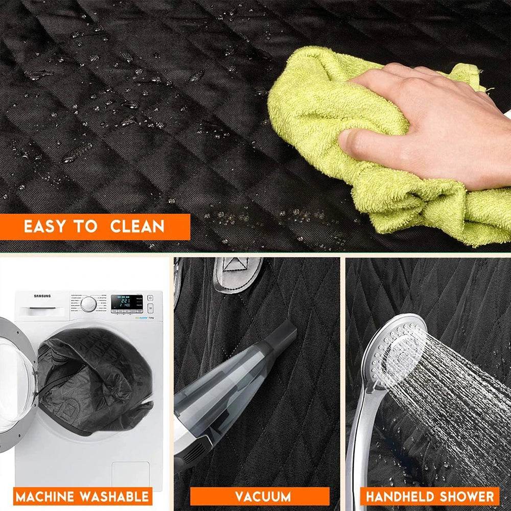 Dog Seat Cover for Back Seat, Waterproof with Mesh Window, Scratch Prevent Anti-slip Dog Bed Car Hammock, Standard