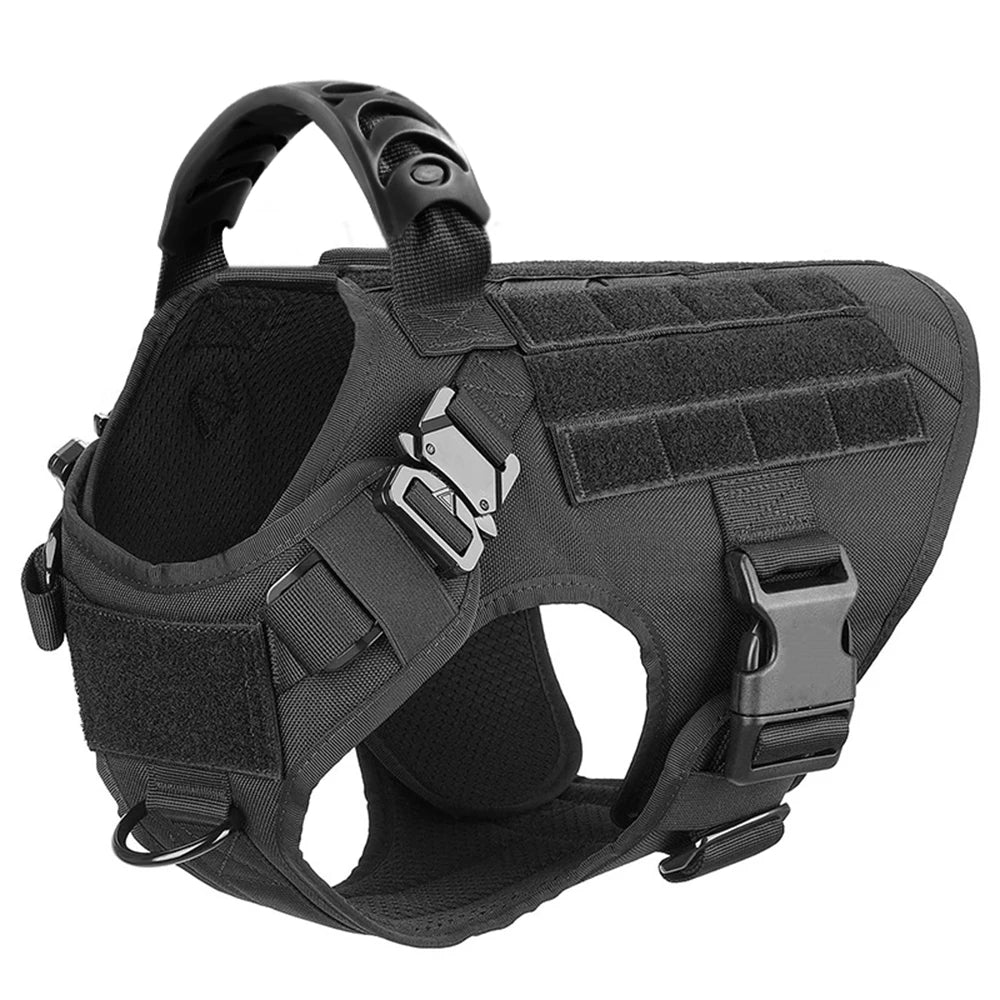 Military Large Dog Harness Pet German Shepherd Malinois Training Vest Tactical Medium Dog Harnesses Hunting For Dogs Accessories black