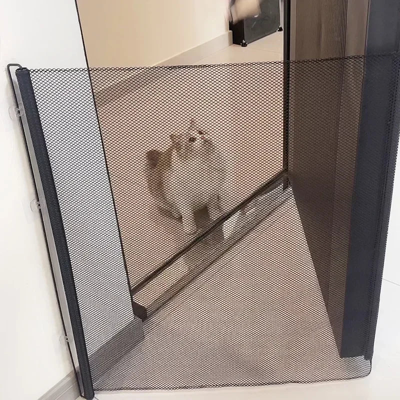 Automatic Retractable Pet Gate Fence Dog and Cat Fences Indoor Stair Walkway Isolation Net Security Fence Pet Products