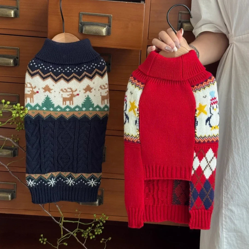 New Christmas Sweater for Small Medium Dog Warm Sweater Clothes for Dog Cat Party Wear