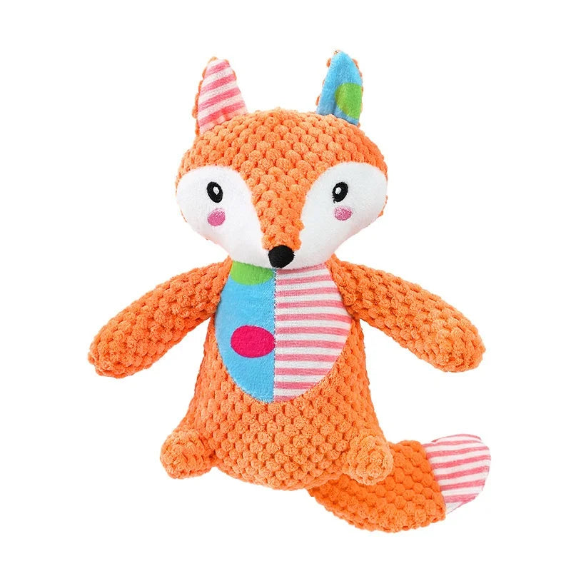 Small Breed Dog Plush Toy 10.2 in (26 cm) Animal Shape Squeaky Chew and Dental Cleaning Toy for Chihuahua Yorkie Bichon Puppies As the pictures Fox China Mainland