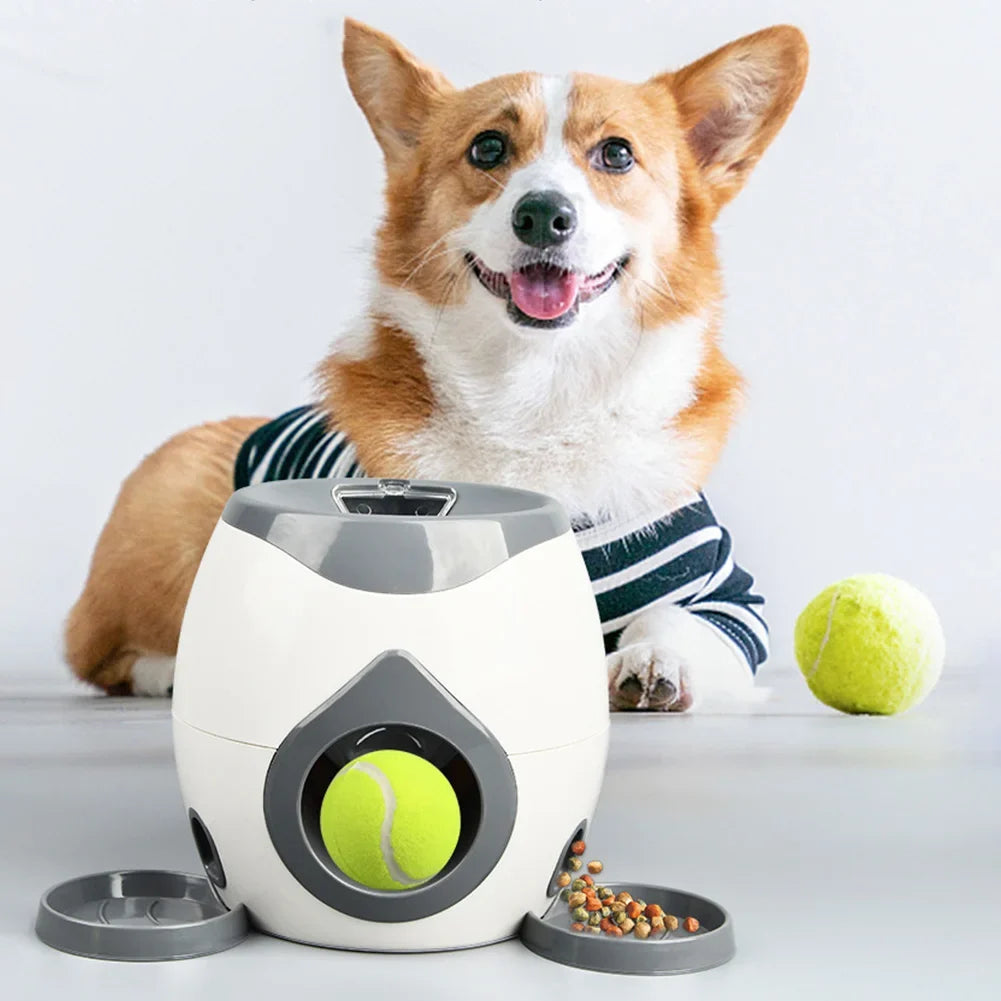 Automatic Dog Ball Launcher Dog Tennis Food Reward Machine Dog Tennis Ball Machine Slow Feeder for Small and Medium Dogs Feeder