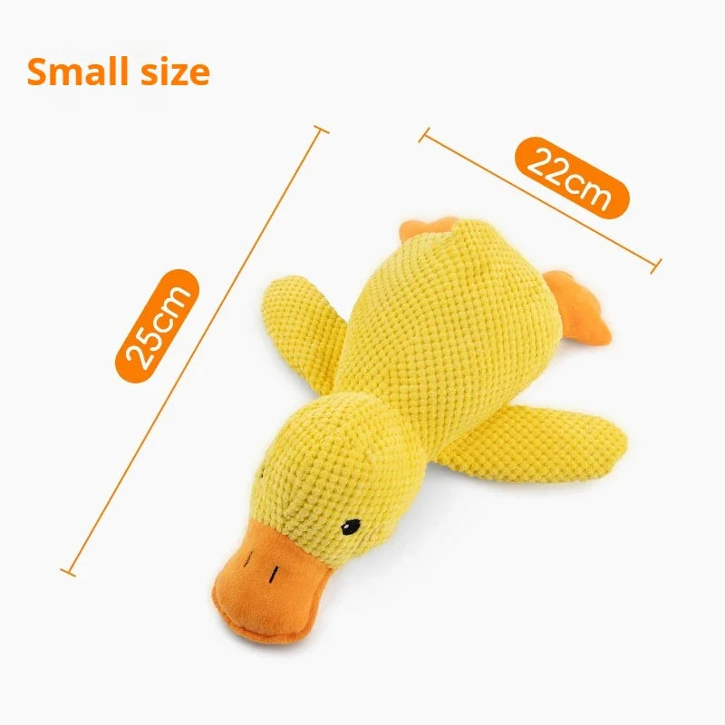 Plush Duck Dog Toy with Squeaker Bite Resistant Chew Toy for Teeth Grinding Relief Small Duck