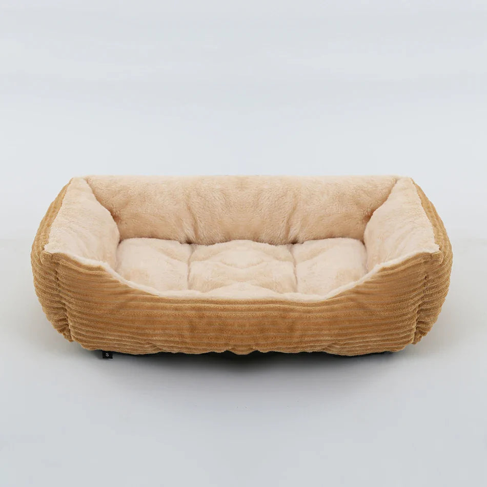 Plush Square Pet Bed for Dogs & Cats, Calming Kennel Sofa Cushion in Multiple Sizes (XS-XXL) cat dog bed 08