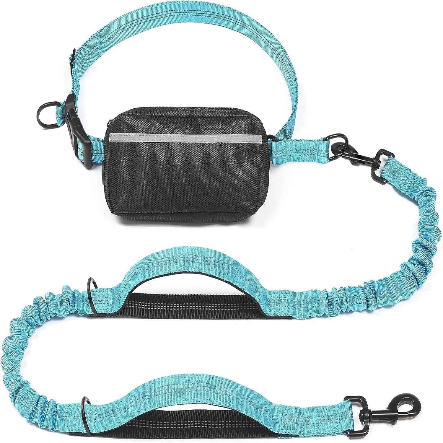 Walk Free: Hands-Free Dog Leash with Zipper Pouch Large Blue