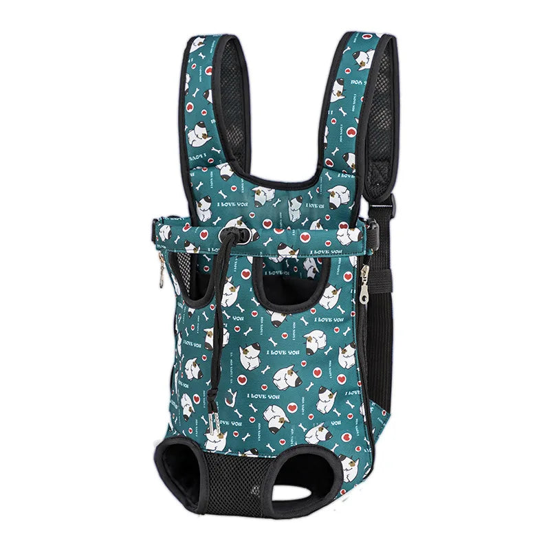 Breathable Camouflage Mesh Dog Carrier Backpack — Adjustable Pet Backpack for Small Dogs up to 22 lb (10 kg) Upgraded ILOVEY