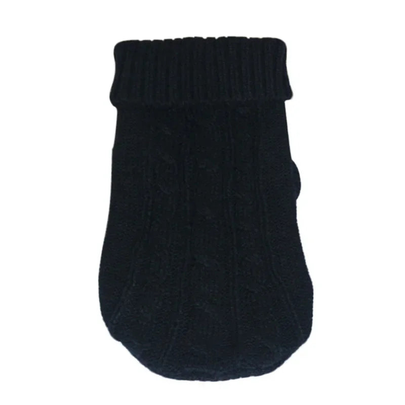 Knitted Winter Dog Sweater for Small & Medium Dogs, Chihuahua & Yorkie Puppy Pullover Black