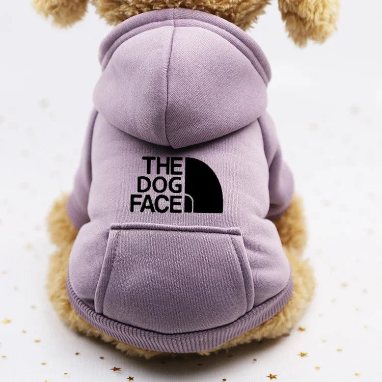 Autumn Winter Cowboy Pocket Two-Leg Pet Sweater Windproof Sports Jacket for Dogs & Cats light purple