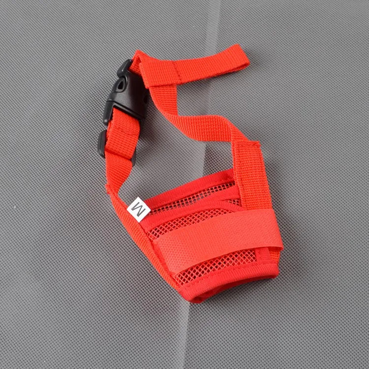 Adjustable Mesh Dog Muzzle for Small and Large Dogs | Breathable Anti Barking Pet Muzzle with Nylon Straps Red