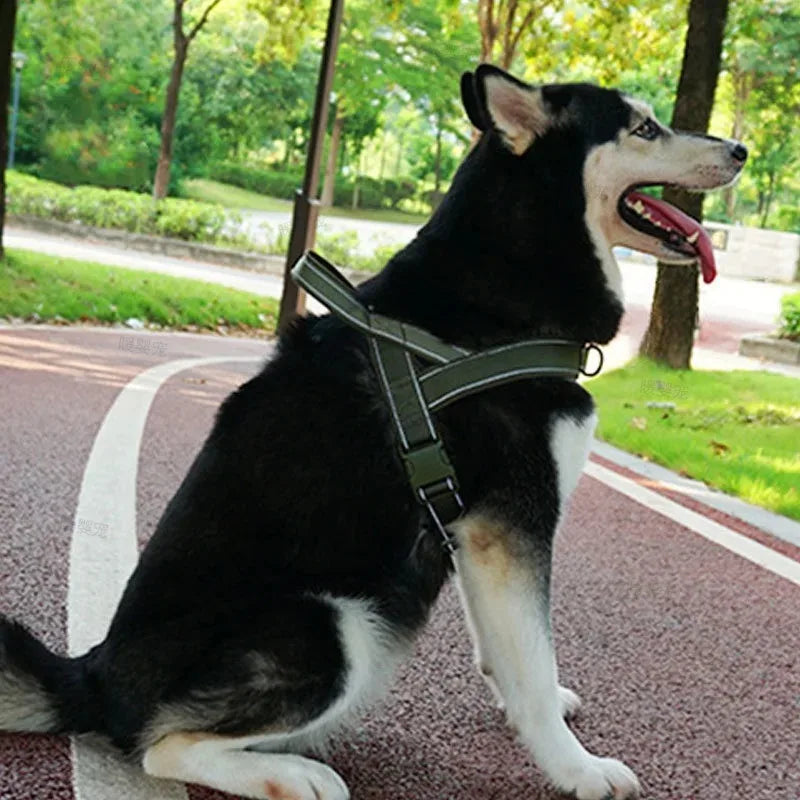Outdoor Training Vest A7 Dog Traction Rope Dog Harness 1000D Nylon Adjustable Tactical Anti-Pull Dog Harness for Large Dogs