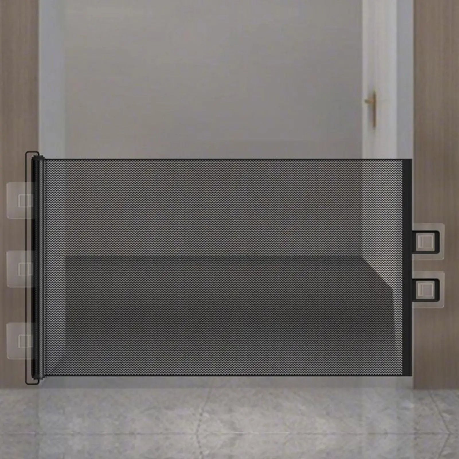 Retractable Pet Gate Dog Retractable Gate No-Drill Childproof Net Fence Cat Baffle for Indoor Staircase Patio Fireplace Deck