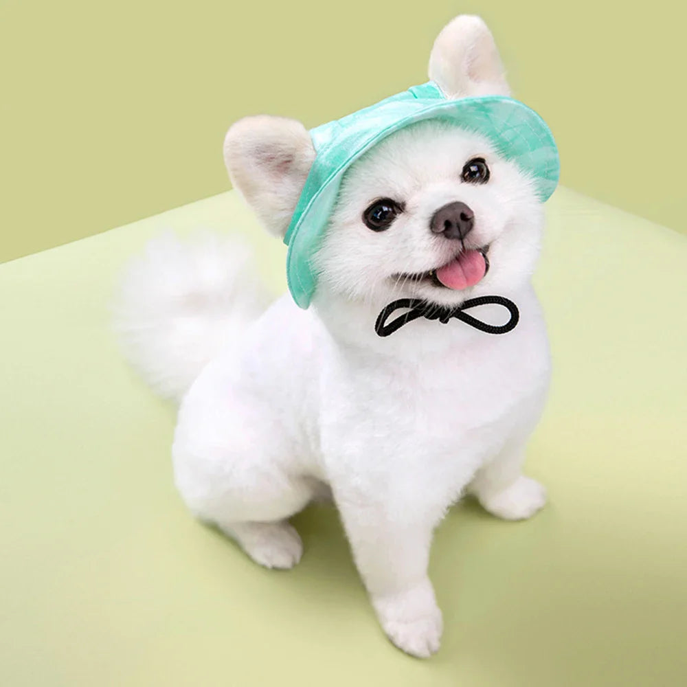 Breathable Pet Sun Hat | Cooling Shade for Small Dogs and Cats Green Default