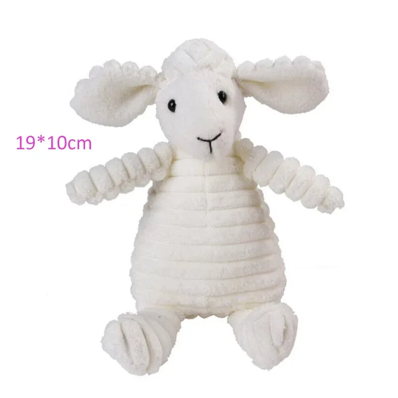 Plush Corduroy Squeaky Dog Toy, Bite-Resistant Animal Plush for Puppies & Small to Large Dogs, Training & Chew Toy Sheep