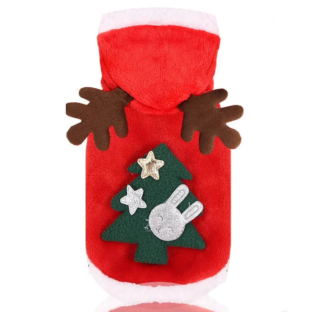 Dog Hoodies Christmas Halloween Dog Holiday Sweater Coat Puppy Snow Elk Reindeer Snowman Cosplay Clothes for Dog Pet Cat Costume B