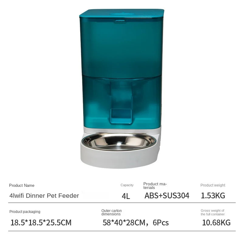 Intelligent Pet Feeder Timed Automatic Quantitative Feeding Machine For Cats Cat Food Dog Food Self-service Feeding For Dogs New C 4L USB Type-C