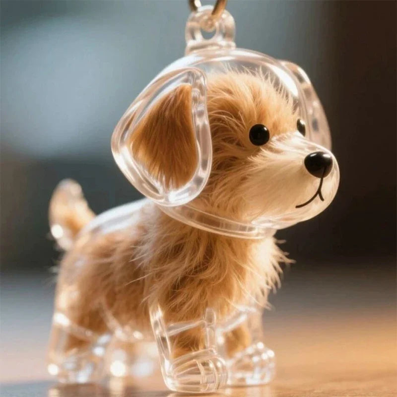 Clear Puppy Hair Memorial Keepsake Capsule | Pet Fur Container DIY Pendant Keychain A8