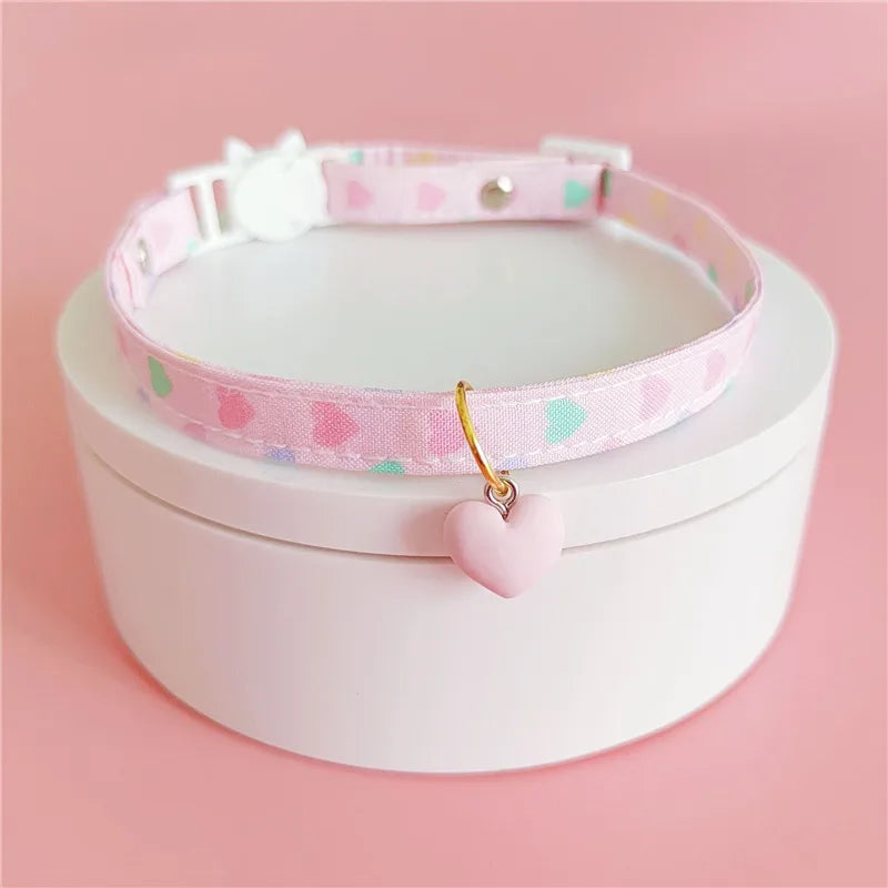 Pastel Heart Pet Collars Pink