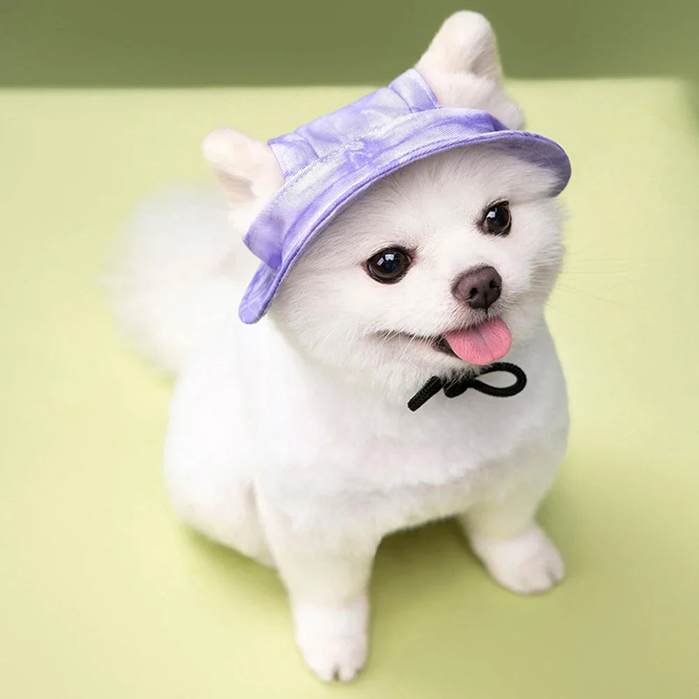 Breathable Pet Sun Hat | Cooling Shade for Small Dogs and Cats Purple Default