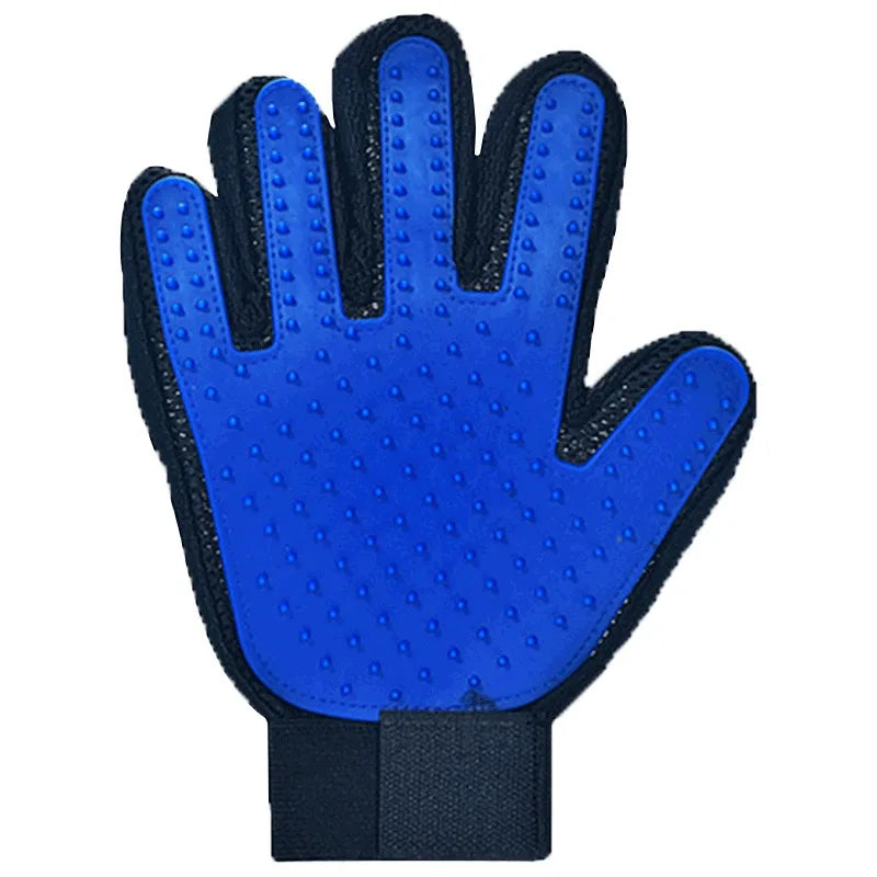 Multicolor Silicone Pet Grooming Gloves for Cats and Dogs – Reusable Hair Removal Mitt blue right