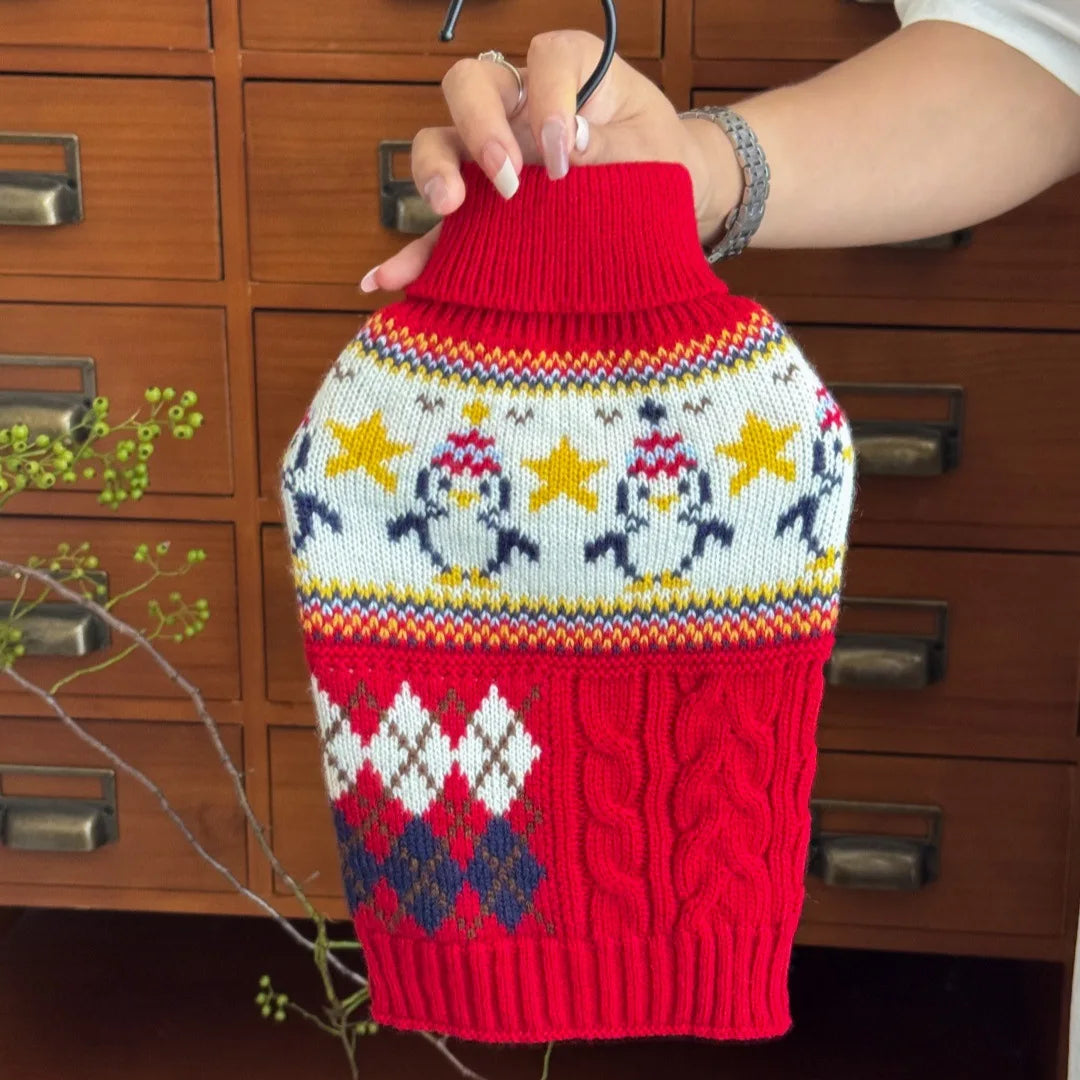 New Christmas Sweater for Small Medium Dog Warm Sweater Clothes for Dog Cat Party Wear red