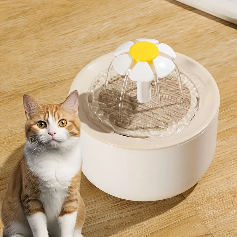 USB Silent 1L (34 fl oz) Pet Water Fountain – Automatic Filtered Drinking Dispenser for Cats & Small Dogs 3 USB Plug DC5V 1L