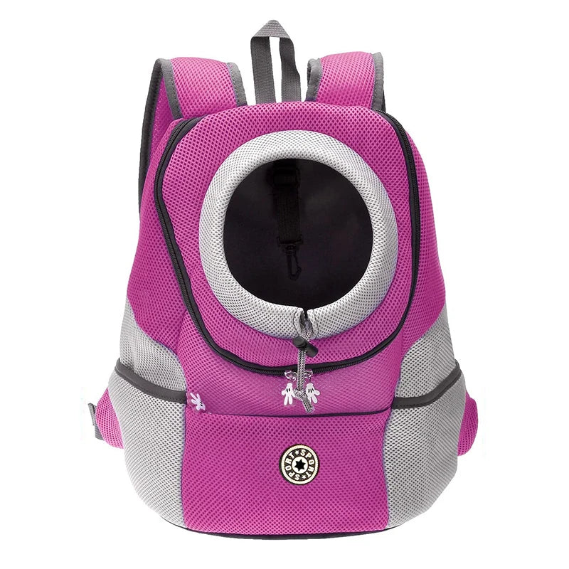 Double-Shoulder Pet Carrier Backpack for Small Dogs – Breathable Travel Dog Carrier, Fits Pets Up to 12 kg (26 lb) pink